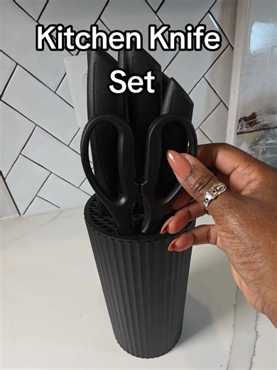 Gorgeous Aesthetic Black Stainless Steel Knife Block Set