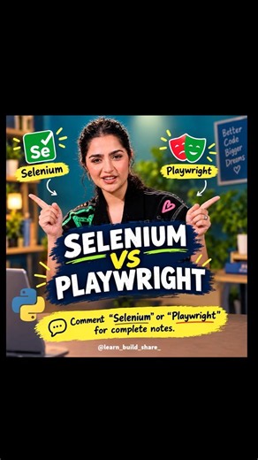 Selenium vs Playwright 🔥 Which One Should You Learn in 2026? | Python#shorts #trending
