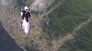 Final moments of female wingsuit flyer