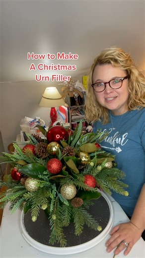 Watch how I make a Christmas Urn Filler with Ornaments! 🎄Artificial Christmas Urn Filler ✨ | 3 Little Greenwoods Creations