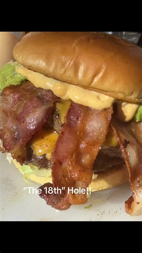 The 18th hole burger. What a Monster burger! Double Wagyu, triple everything else!! #viral #trending #fyp #california #food