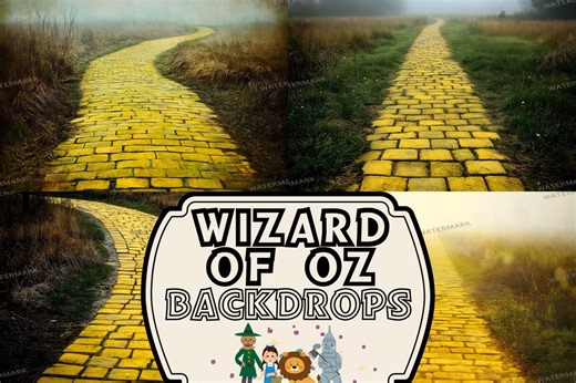 Yellow Brick Road Backdrop Digital Download, Wizard of Oz Photo Background, Dorothy Fantasy Scene, Emerald City Path, Storybook Overlay - Etsy