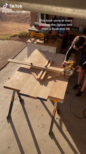 Cutting White Oak Coffee Table with Oval Jig