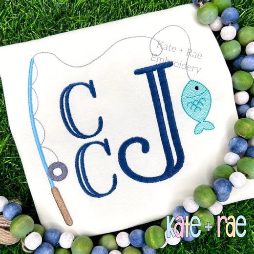 Fishing Pole Frame With Fish Embroidery Design • Fishing Embroidery Design • Boys and Girls Fishing Embroidery Design • Digital Download - Etsy