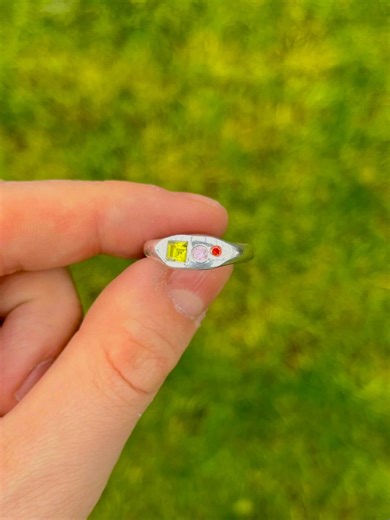 Silver Ring Set With Peridot | Organic Ring - Etsy