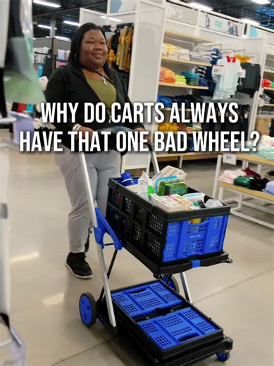 The Frustration of a Stubborn Grocery Cart