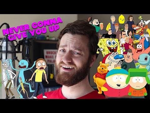 "Never Gonna Give You Up" But It's 24 Cartoon Impressions