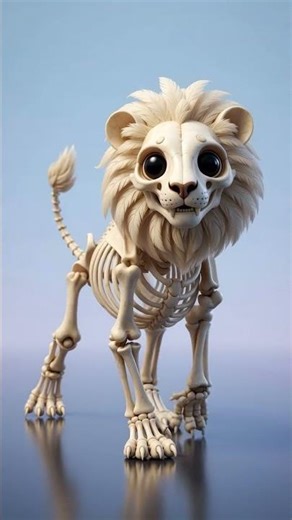 Skeleton Lion Goes Viral 🦁💀 | Unreal AI Animation #viralvideo #skeleton #skateboarding #viralvideo