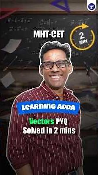 Vectors PYQ Solved | JEE, MHT CET #shorts