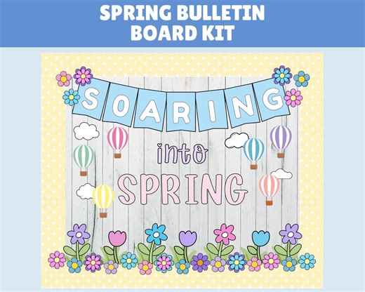 Spring Bulletin Board Spring Bulletin Board Kit Spring Bulletin Board School Classroom Decoration Bulletin Board Kit April Door Decor - Etsy