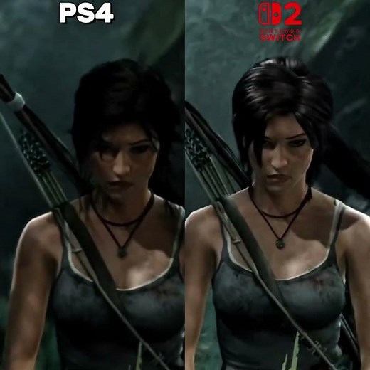 Tomb Raider Definitive Edition Switch 2 vs PS4 Comparison #shorts