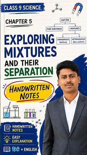 Class 9 Chapter 5 Exploring Mixtures and their Separation New NCERT Book Hand Written Notes