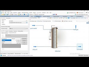 Absorption of acetone from nitrogen carrier gas into water in Absorption column using DWSIM//LEC 07