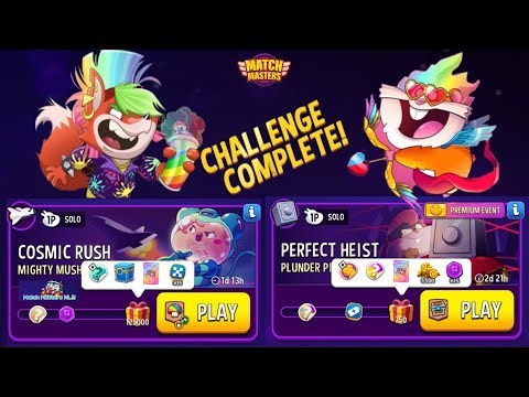 Solo challenge cosmic rush Mighty Mushrooms 🍄 125,000/Perfect Heist Event 750 Match Masters