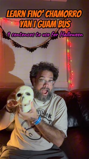 Learn Fino’ Chamoru yan I Guam Bus this week has Miget sharing 9 sentences you can use for Puengen Bubulao or Halloween agupa’! There’s only 9 sentences this week because, ma’espånta I mina’dies, the tenth was frightened away! Video created by Sumåhi. Editor’s note: There are many ways to say things in any language, including Chamoru. Let us know if you say things differently or have any comments. If you like Miget’s “Todu Meowlek” shirt you can get them in unisex sizes S - 2XL in different colo