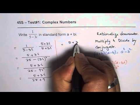 Write Reciprocal of Complex Number in Standard Form