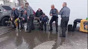 State Police officers in Butler got soaked for a good cause this morning at their barracks. Athletes with the Special Olympics were on hand to assist in the Polar Pop, in which troopers had water balloons popped over their head. | Butler Radio Network