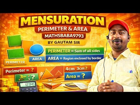 Mensuration: Perimeter & Area | Definition + Questions | by Gautam sir 🔥