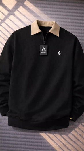 Jaket Sweater Rugby Kombinasi Kerah untuk Musim Dingin