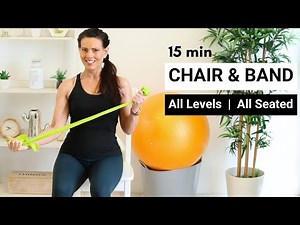 15 Min Seated Chair Cardio & Resistance Band Workout | All Levels, Senior and Injury Friendly
