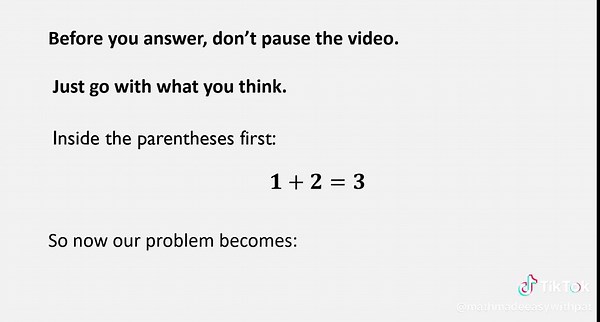 🔥 Can you solve 6 ÷ 2(1 2) without arguing in the comments? This one looks easy… but the answer surprises almost everyone! Comment your answer before the reveal — 1 or 9? #MathChallenge #Viral #Math #BrainTeaser #MathPuzzle #LearnMath #MindBlown #FYP #Shorts