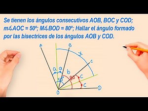 Se tienen los ángulos consecutivos AOB, BOC y COD; m∢AOC = 50º; M∢BOD = 80º; Hallar el ángulo