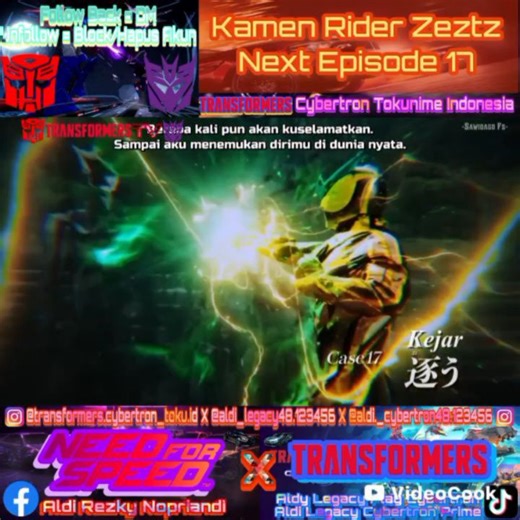 Transformers Cybertron Tokunime Indonesia on Instagram: "Next Time Kamen Rider Zeztz Episode Berikutnya • [🎥] Kamen Rider Zeztz Next Episode 17 Post Admin : Hound Credit : Toei Company LTD Subtitle : Indonesia Channel : Sawidago Fansub Source : Kuronime • . . . ➖➖➖➖➖ ⏺ ⏺ ⏺ ⏺ ⏺ ➖➖➖➖➖➖➖➖➖ CopyRight by Toei Company LTD production Credit: ( Kamen Rider is Owned by Toei Company LTD) By Admin : Hound ➖➖➖➖➖➖➖➖➖ Jangan Lupa Bantu Follow @transformers.cybertron_toku.id X @aldi_legacy48.123456 X @aldi._c
