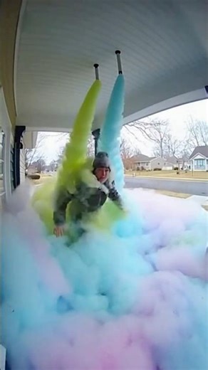 Caught in the Act: Massive Foam Shower for Porch Pirates