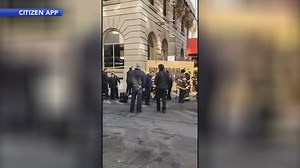 Woman hit in the head after debris falls from Center City building