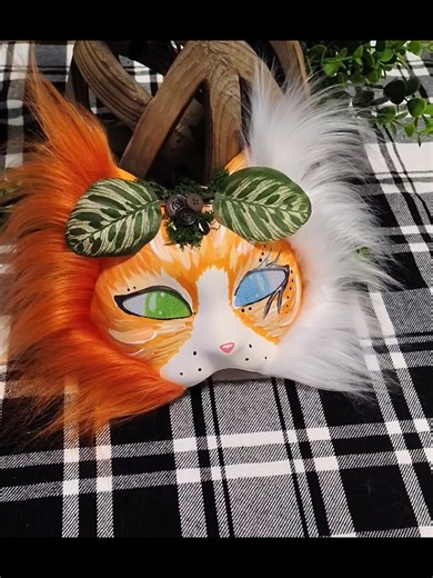 Ginger orange tabby cat therian mask Available now #quadrobics #therianthropy #furry #therian #theriangear