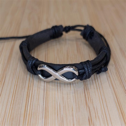Infinity Symbol Bracelet Eternal Love & Friendship Gift Black Leather Wrap Bracelet Minimalist Charm Jewelry - Etsy