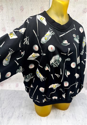 Vintage Pin High 90s Golf Pullover, Novelty Print Windbreaker, Oversized - Etsy UK