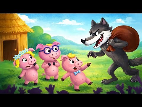 The 3 Little Pigs & The Big Bad Wolf Fairy Tales & Bedtime Stories For Kids | Kiddom Tales