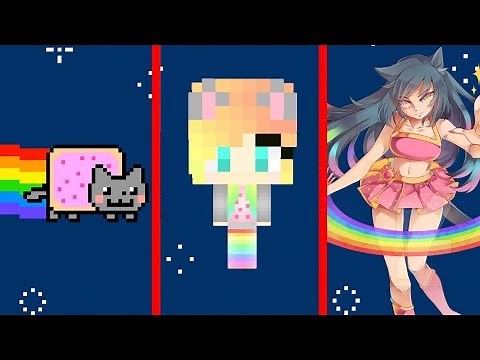 КАК МЕНЯЛАСЬ ДЕВУШКА КОШКА НЯН КЭТ И ЕЁ ЖИЗНЕННЫЙ ЦИКЛ В МАЙНКРАФТ! ЭВОЛЮЦИЯ НЯН КЕТ