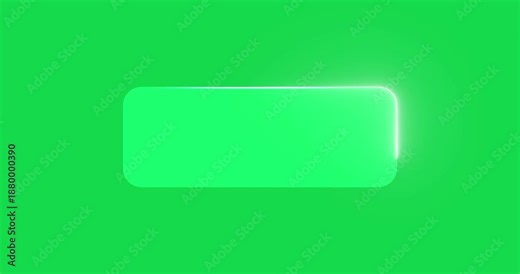 Liquid glass Rounded rectangle Shape animation with rotating highlight glow effect on green screen. glass Rounded rectangle animated perfect for titles, text. Rounded rectangle Liquid Glass text box