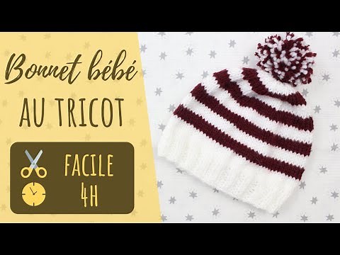 KNITTING | Striped baby hat tutorial - Newborn size - 3 months
