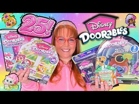 I Unboxed 25 Disney Doorables!! WHO DID I GET?! Stitch! Let's Party! In Full Bloom! Winnie the Pooh!