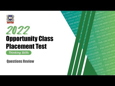 2022 Real Opportunity Class Placement Test - Thinking Skills Section Solutions