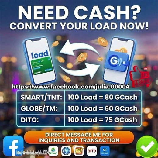 Load to Gcash convert 2026 smart|tnt|globe|tm|dito