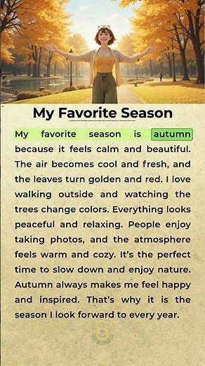 My Favorite Season is Autumn 🍁 | Simple English Story #Learnenglish #englishpractice