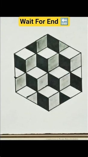 Satisfying 3D Cube Drawing ✏️ #shorts #youtubeshorts #viralshorts