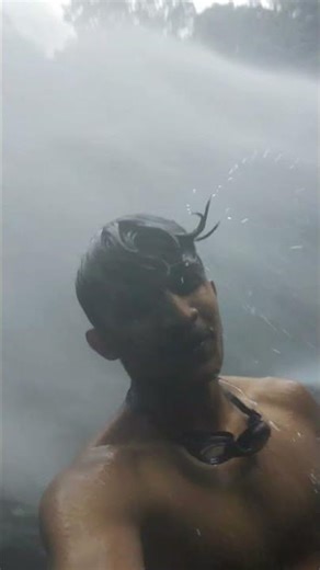 POV: The most extreme shower of my life 🥶 #nature #travel #waterfall