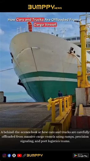 Ever wondered how cars and trucks are offloaded from a giant cargo...