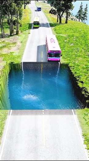 ड्राइवर बनाम सबसे बड़ा पानी का गड्ढा – BeamNG.drive 😱🤡 #shorts