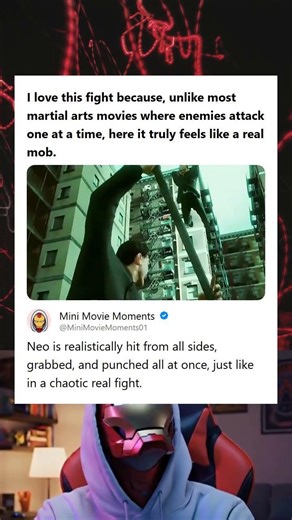 Neo is Hit From All Sides in Fight Scene Unlike Most Martial Arts Movies