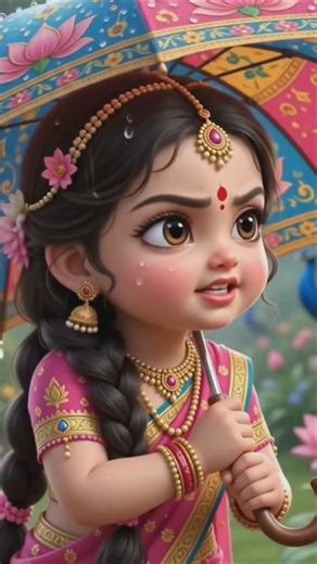 Radha Ki Chhatri ☔💖 | Radha Krishna Cute Nok-Jhok Story #radhakrishna