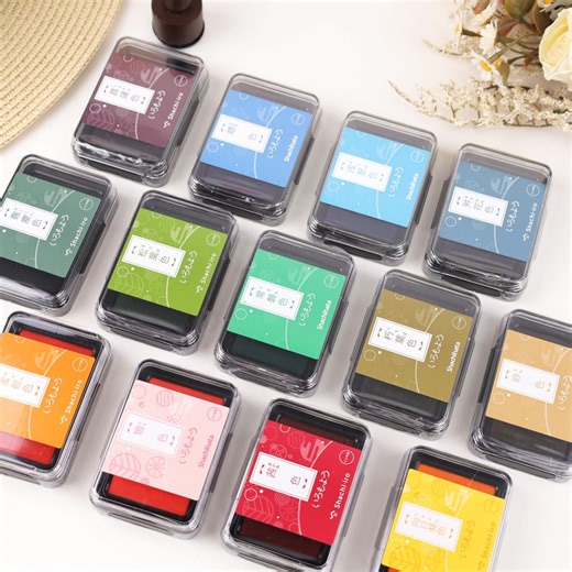 34 Shachihata Assorted Ink Pads – Vibrant Colors for Stamping, Card Making & Crafting