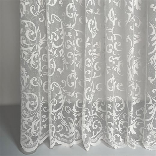 Retro Vintage Floral Sheer Curtains for Kitchen: off White Lace Doorway Drapes - Etsy