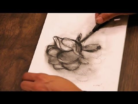 How to Draw a Charcoal Rose : Art Tutorials