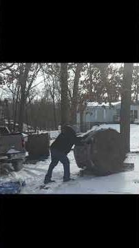 Moving round bales of hay by hand| No tractor #hay #farming #farm #tractor